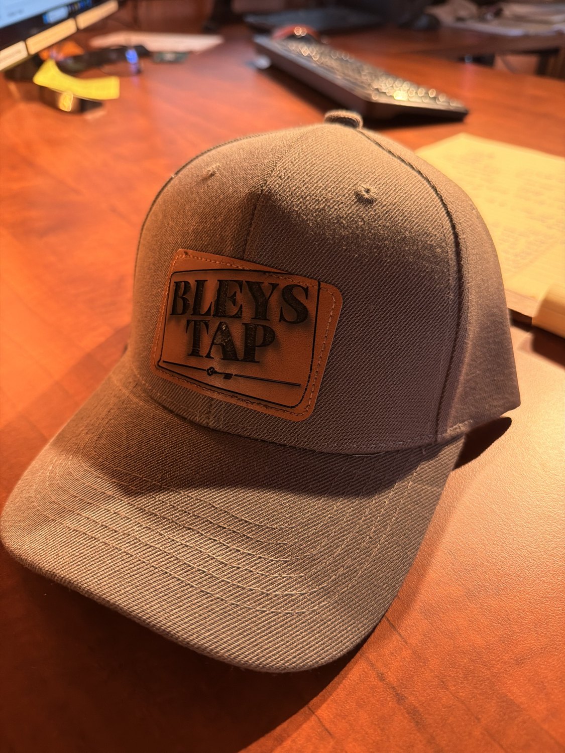 Bleys Tap leather hat patch