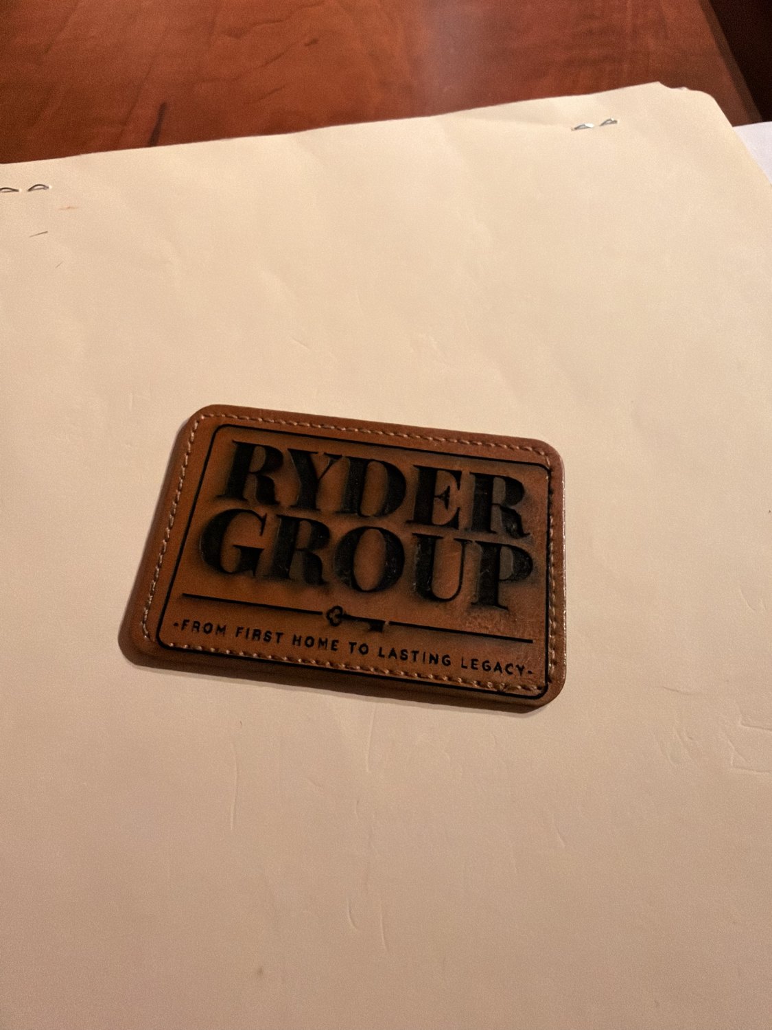 Ryder Group leather hat patch